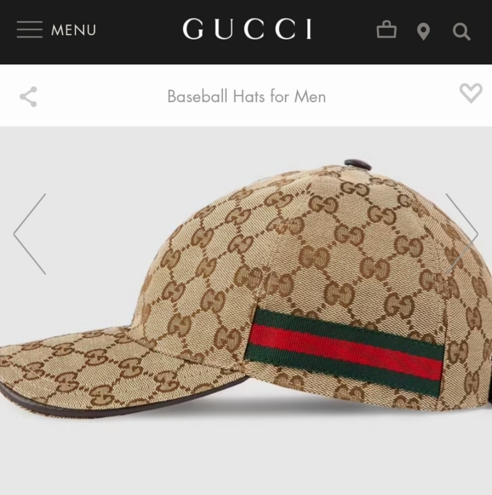 GUCCI Canvas Baseball Hat
